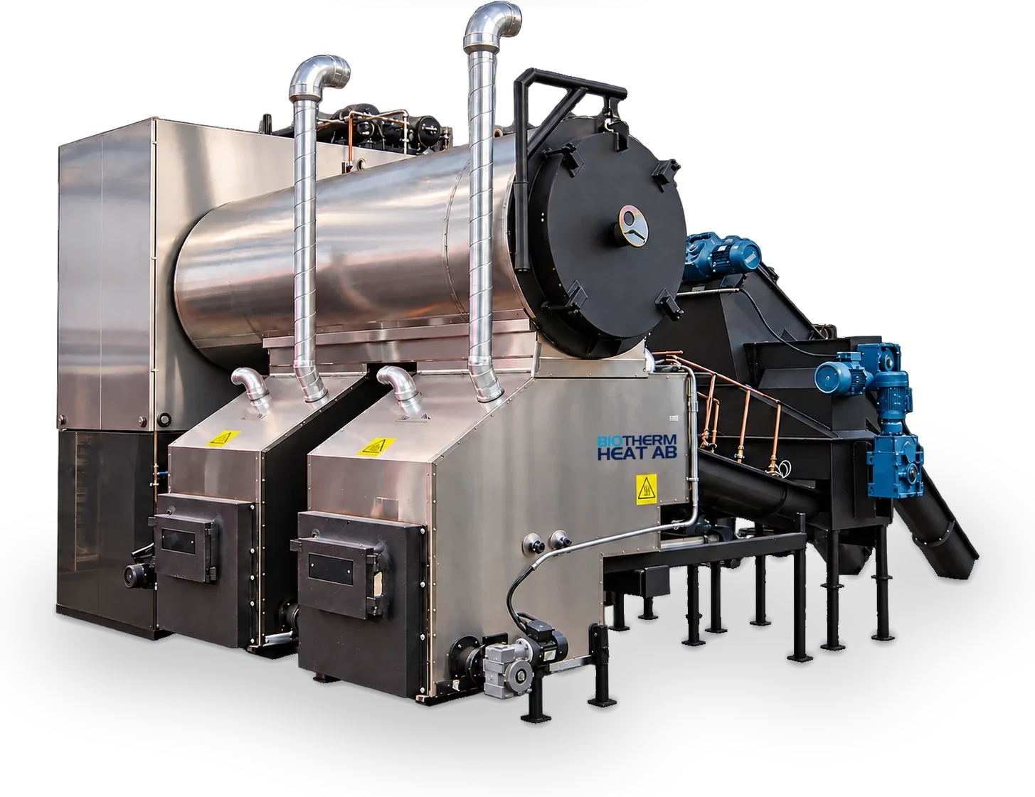 The Biotherm burner: two stainless-steel burners, 1,000 kW