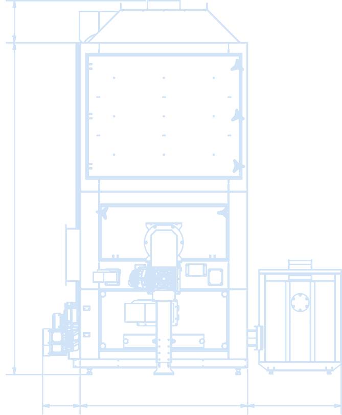 Drawing of AERO 350 and 500 from the front with dimensions H height and W width