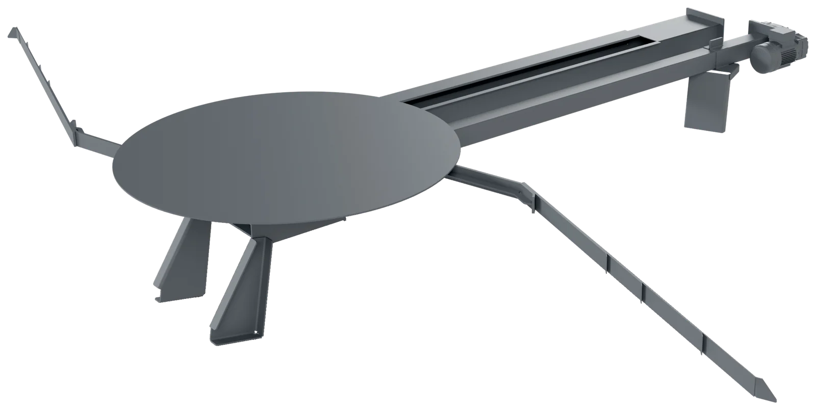 Spring agitator with the hub, the spring arms and the screw in its channel