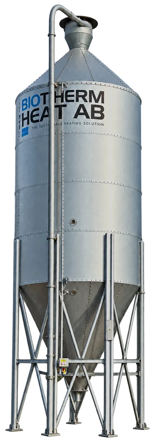 Galvanised steel pellet silo
