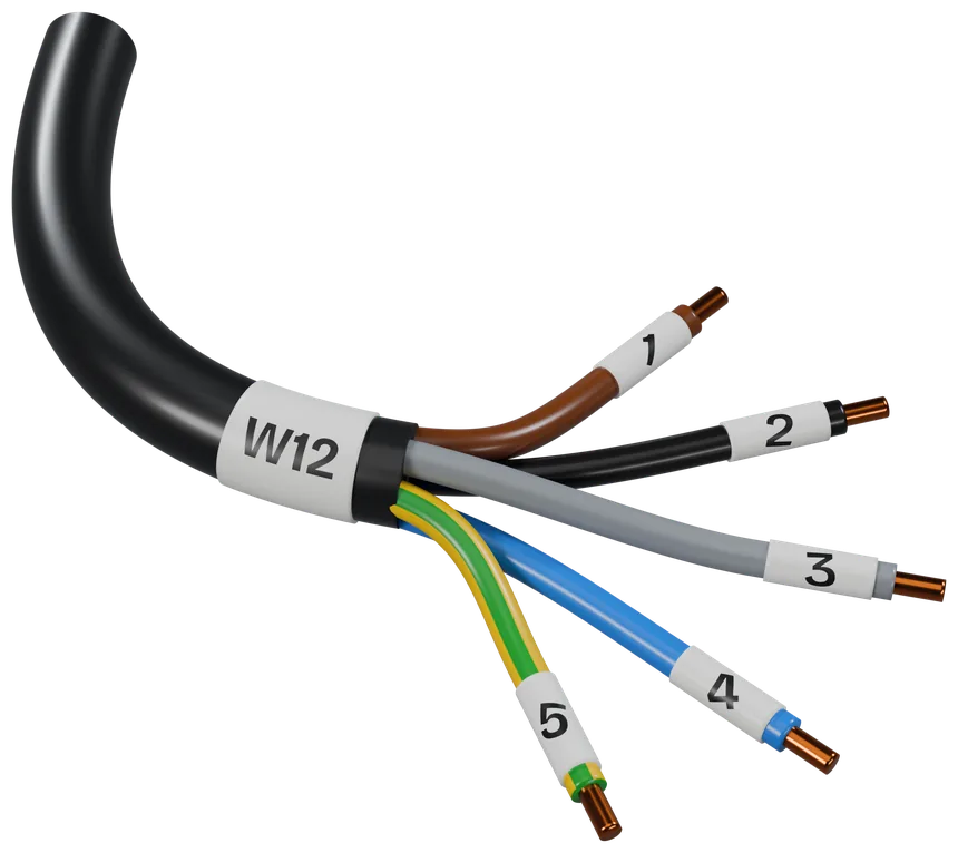 An electrical cable in which every wire has its own numbered marking