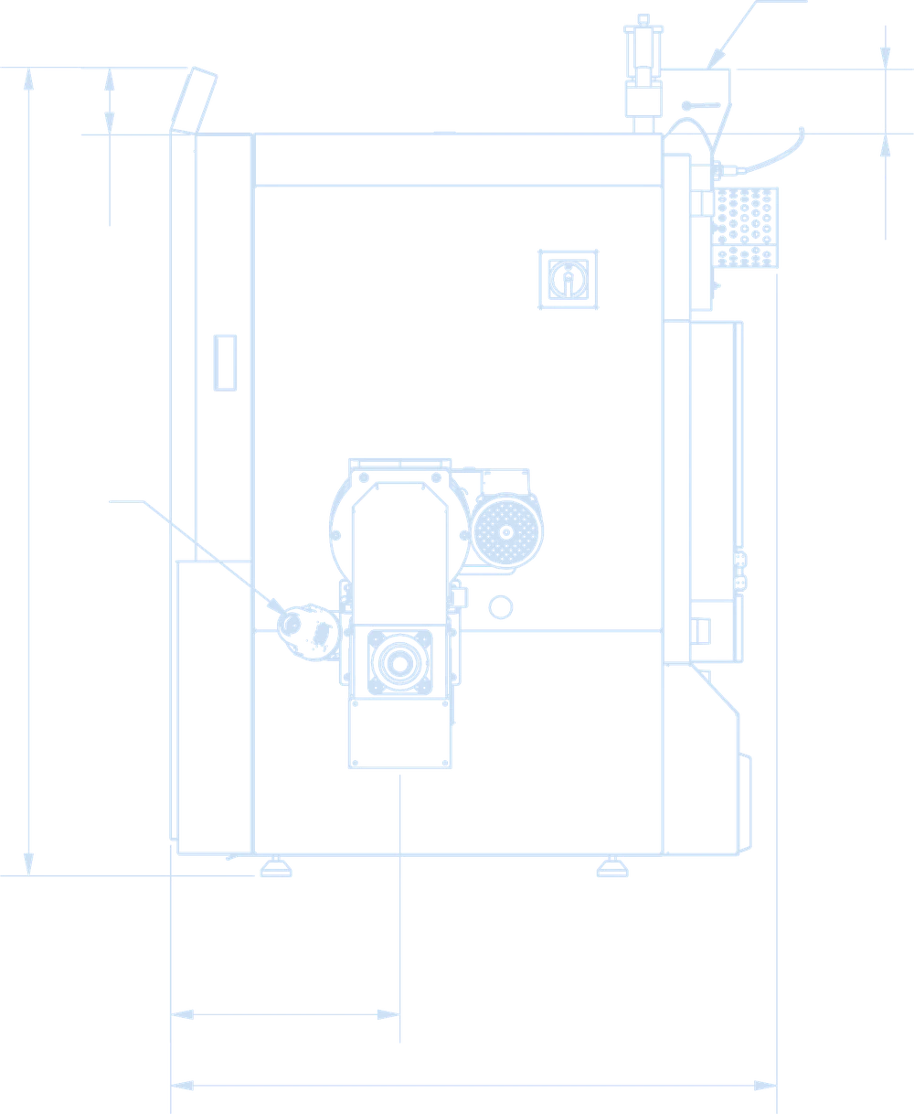 Side view drawing with the dimensions A4 depth and B1 height