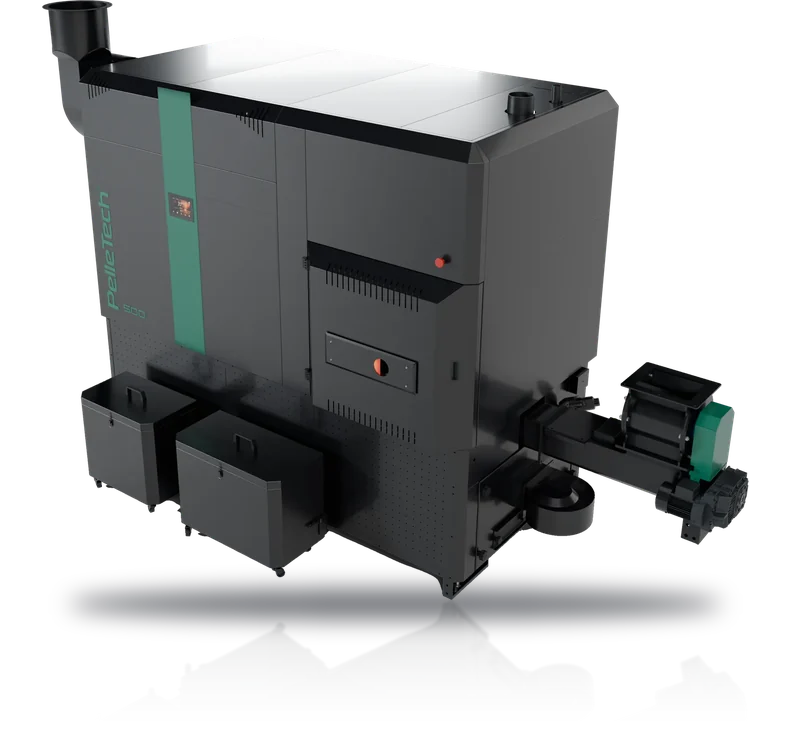 PelleTech IDRO, industrial boiler with feeder